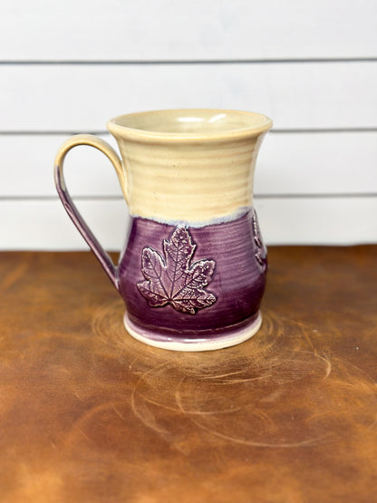 Maple Leaf Mug – Plum & Cream