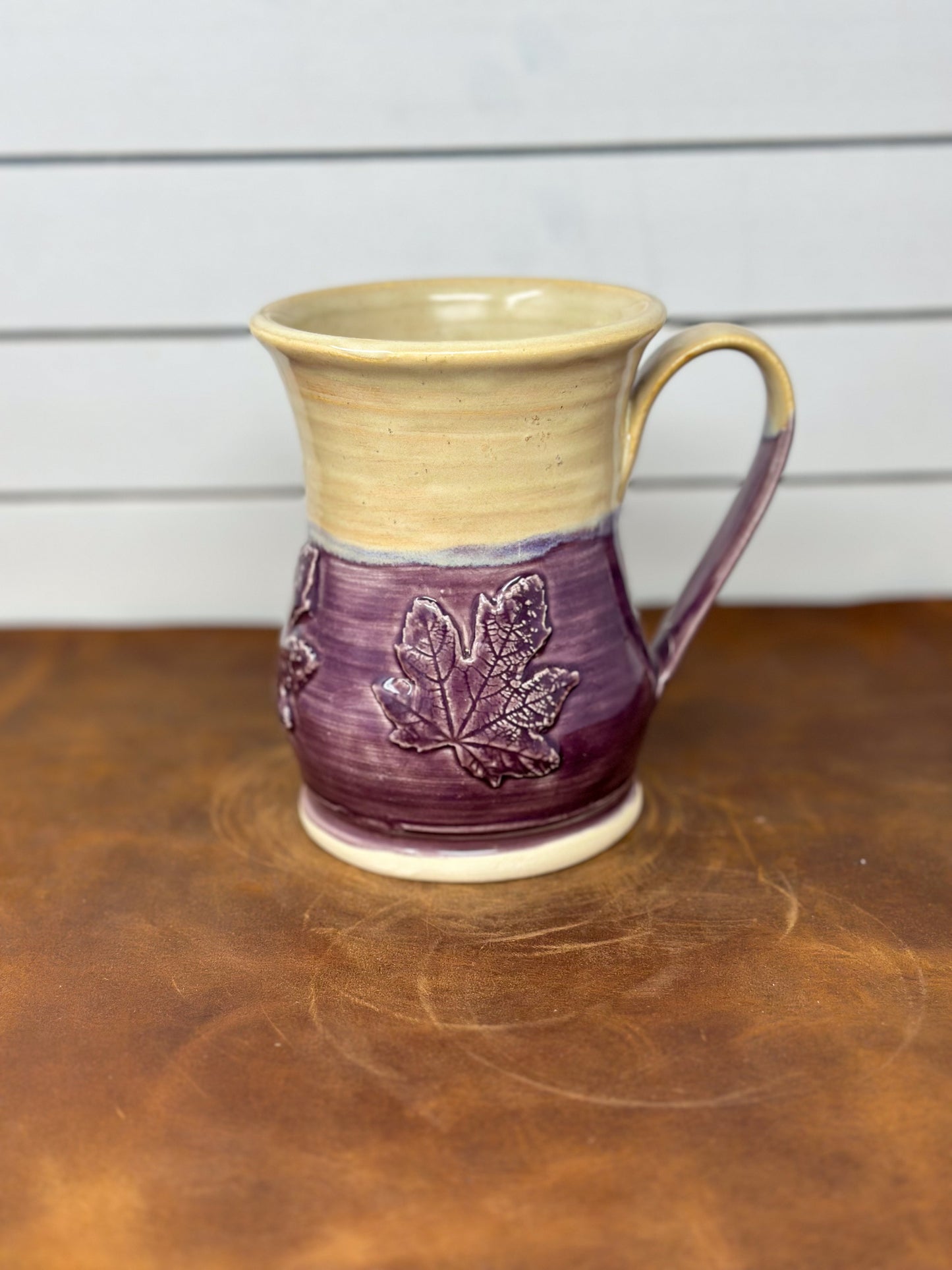 Maple Leaf Mug – Plum & Cream