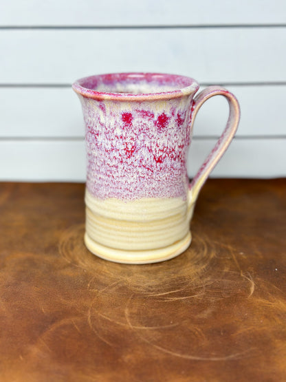 Mushroom & Fern Mug – Crimson & Speckled Pink