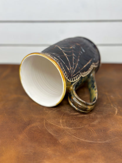 Spiderweb & Pumpkin Halloween Mug