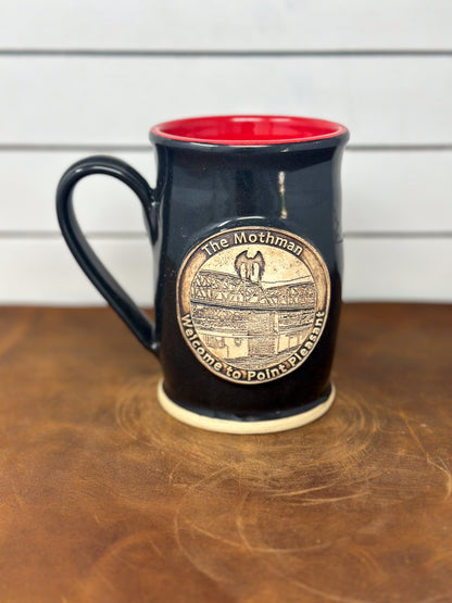 Mothman Mug – Glossy Black & Crimson