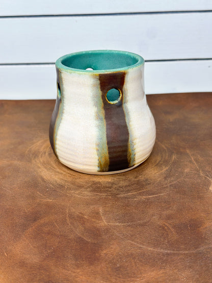 Striped Teal Vessel
