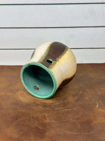 Striped Teal Vessel