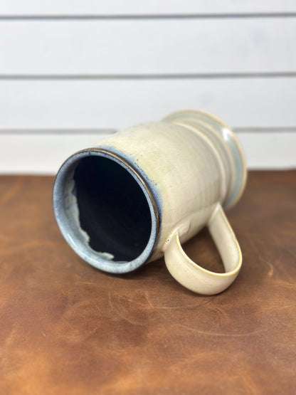 Pedestal Mug - Blue Rim Drip
