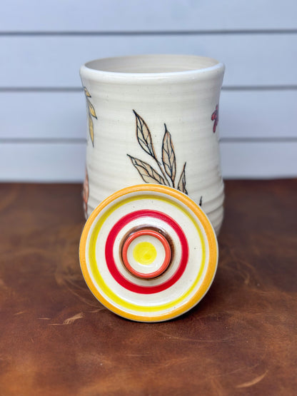 Autumn Leaves Hand-Painted Canister