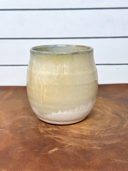 Cream and Sage Pottery Tumbler