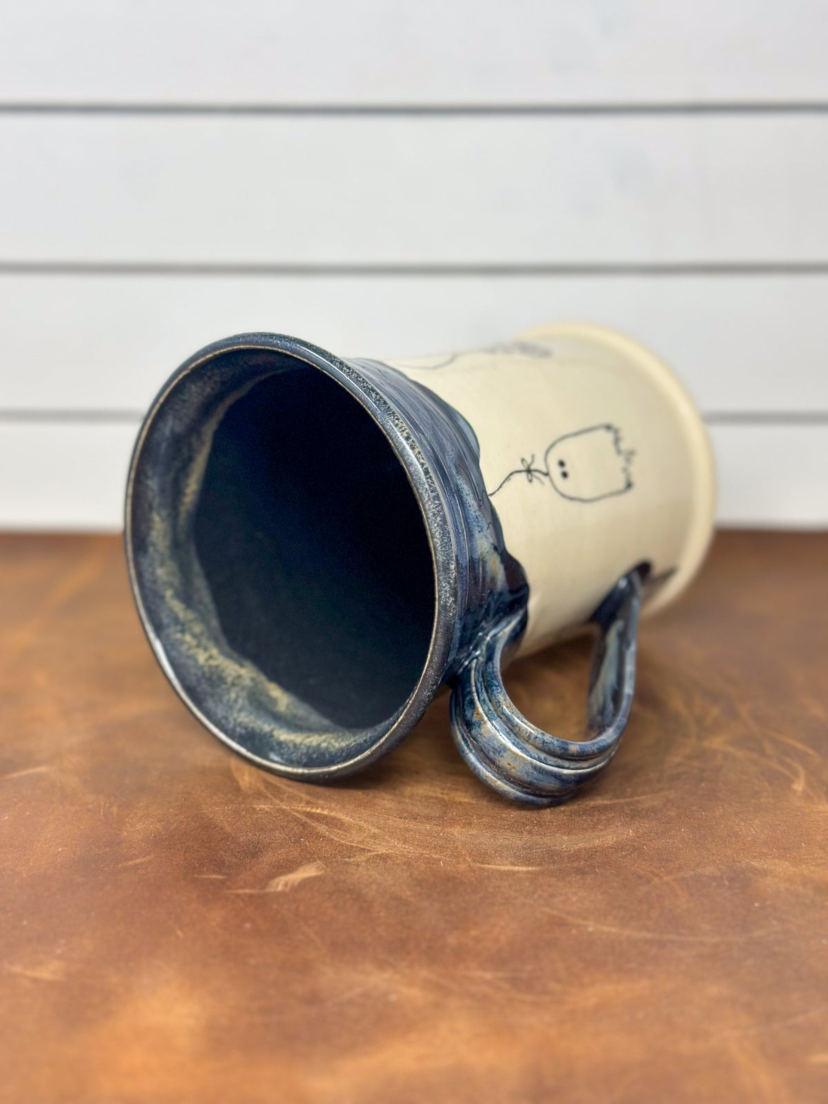 Hand-Painted Halloween Ghost, Pumpkin and Spider Mug