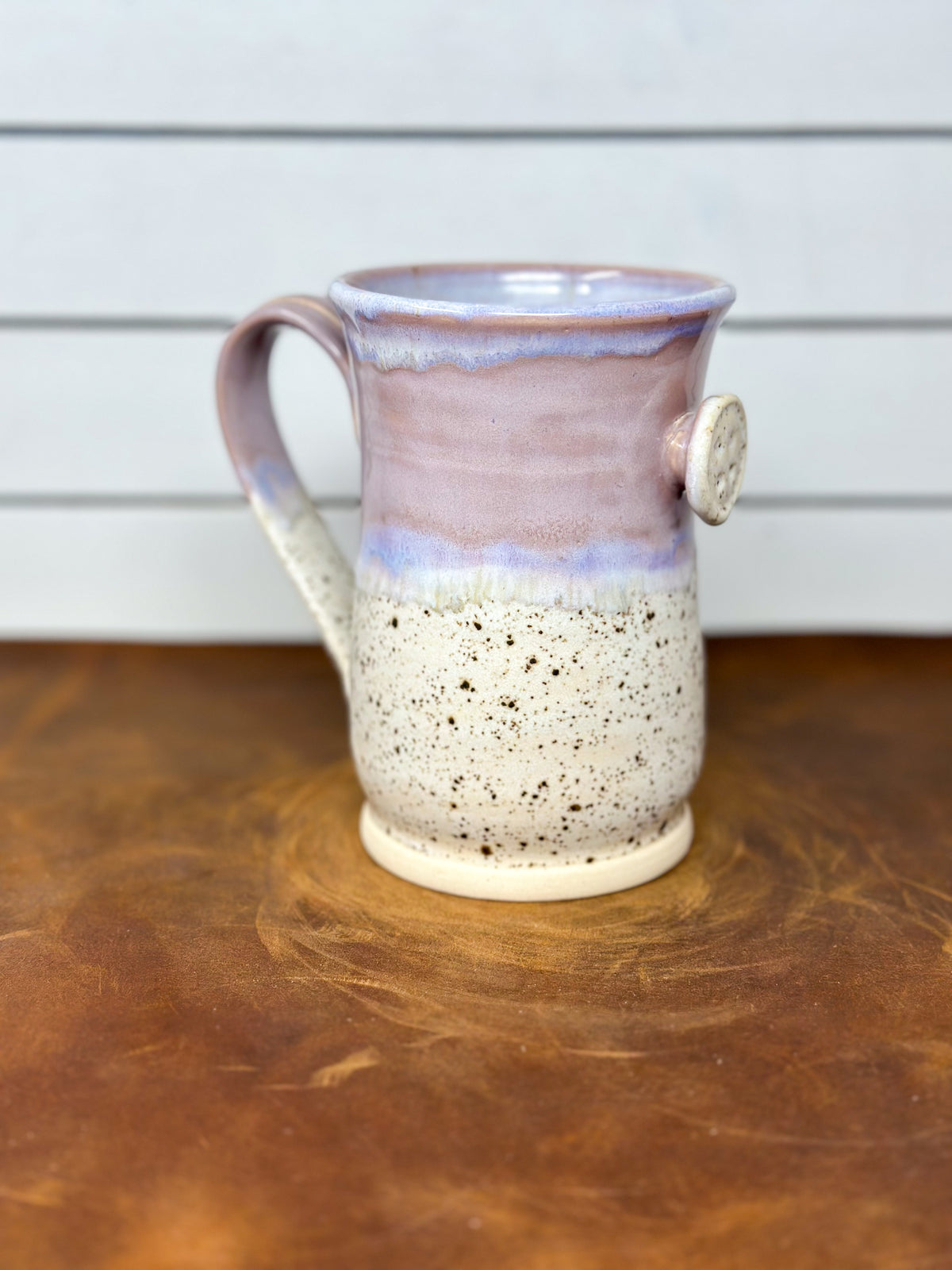 Lavender Speckled Button Tea Mug