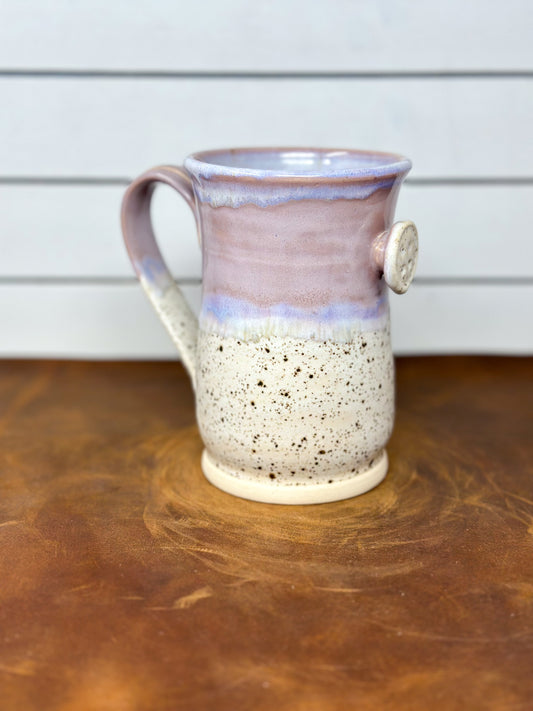 Lavender Speckled Button Tea Mug