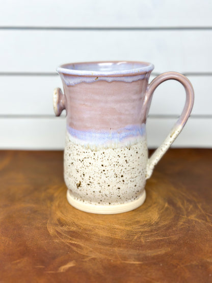 Lavender Speckled Button Tea Mug