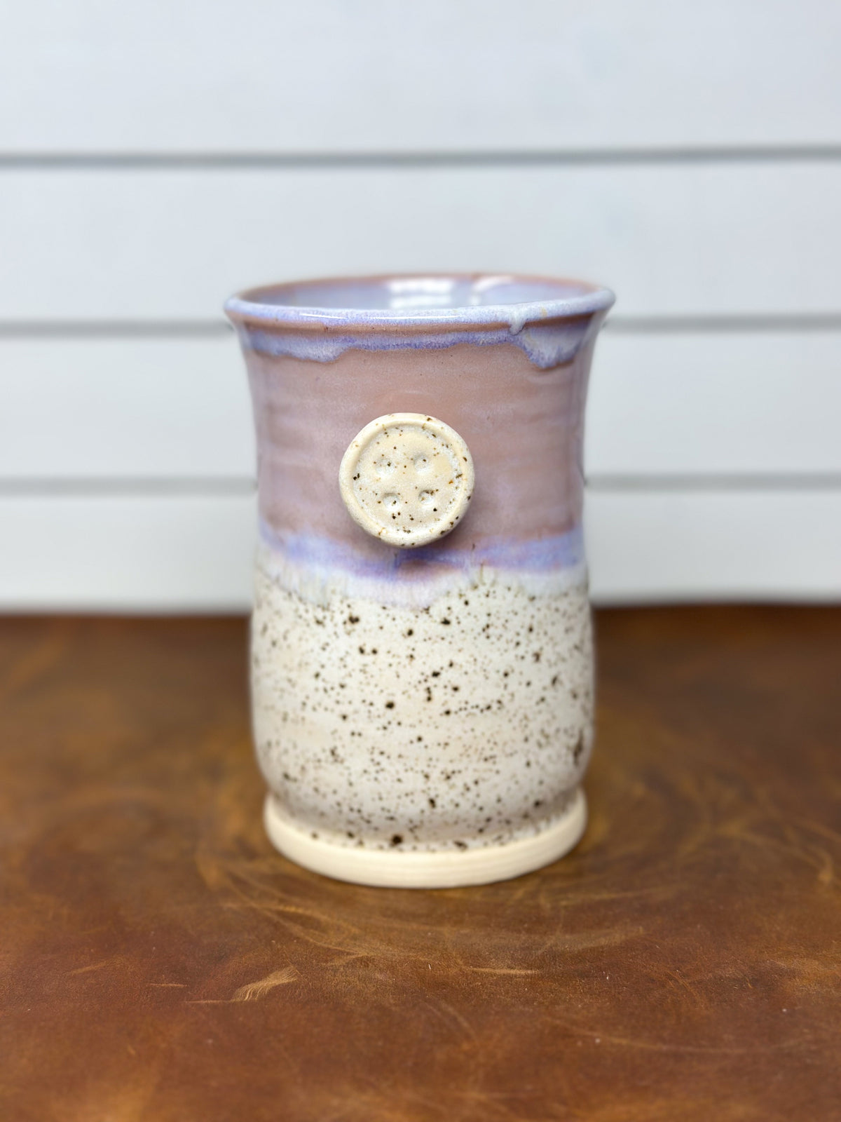 Lavender Speckled Button Tea Mug