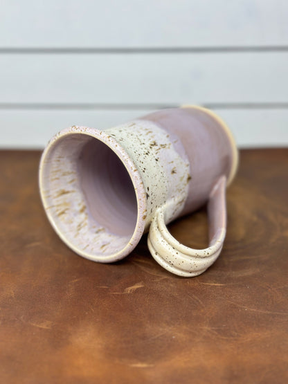 Blush Pink and Speckled Cream Button Tea Mug