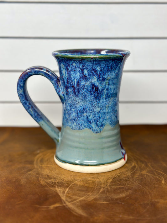 Tall Red Sea Stoneware Mug