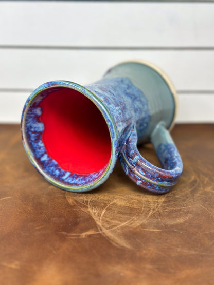 Tall Red Sea Stoneware Mug