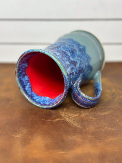 Red Sea Stoneware Mug with Red Interior