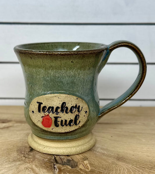 Ceramic Mug with Teacher Fuel Logo - Mediterranean
