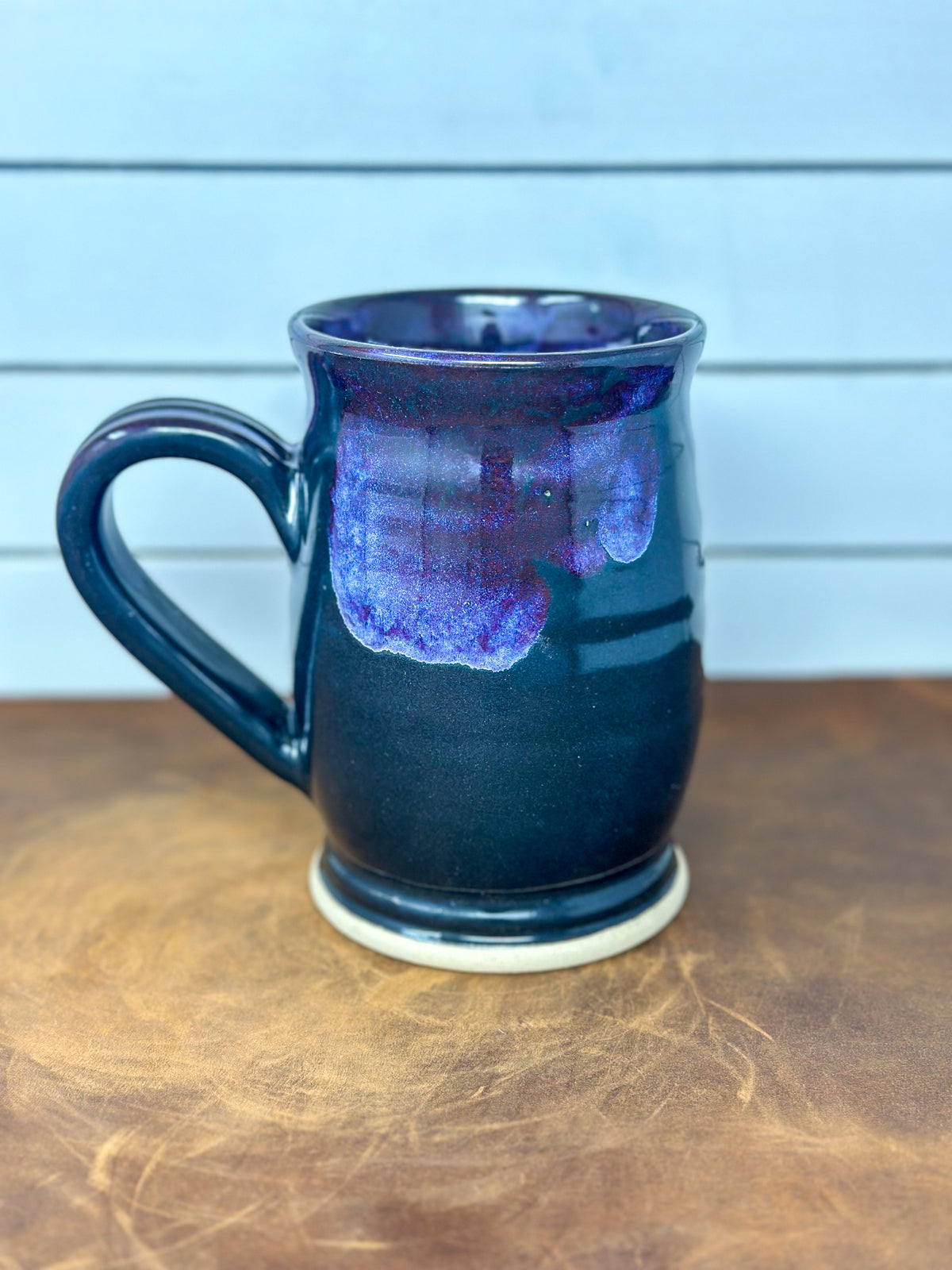 Purple and Deep Teal Pottery Mug