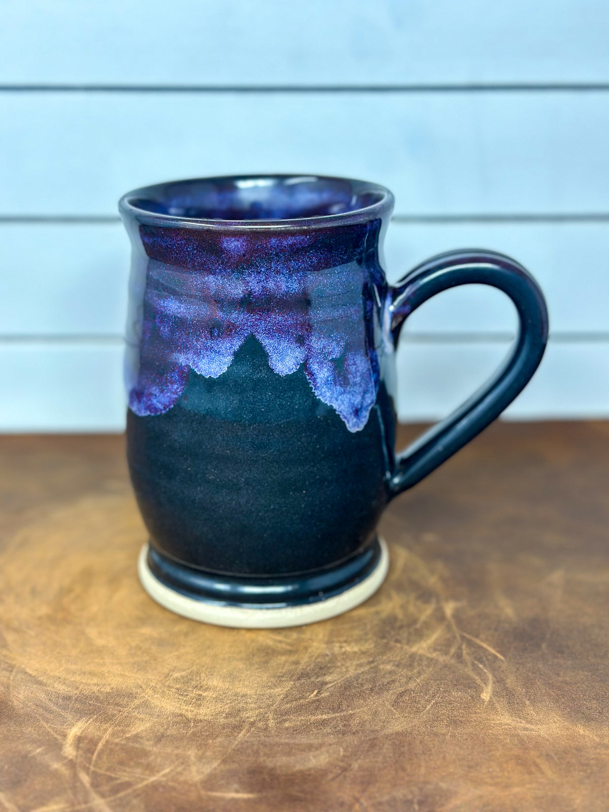 Purple and Deep Teal Pottery Mug