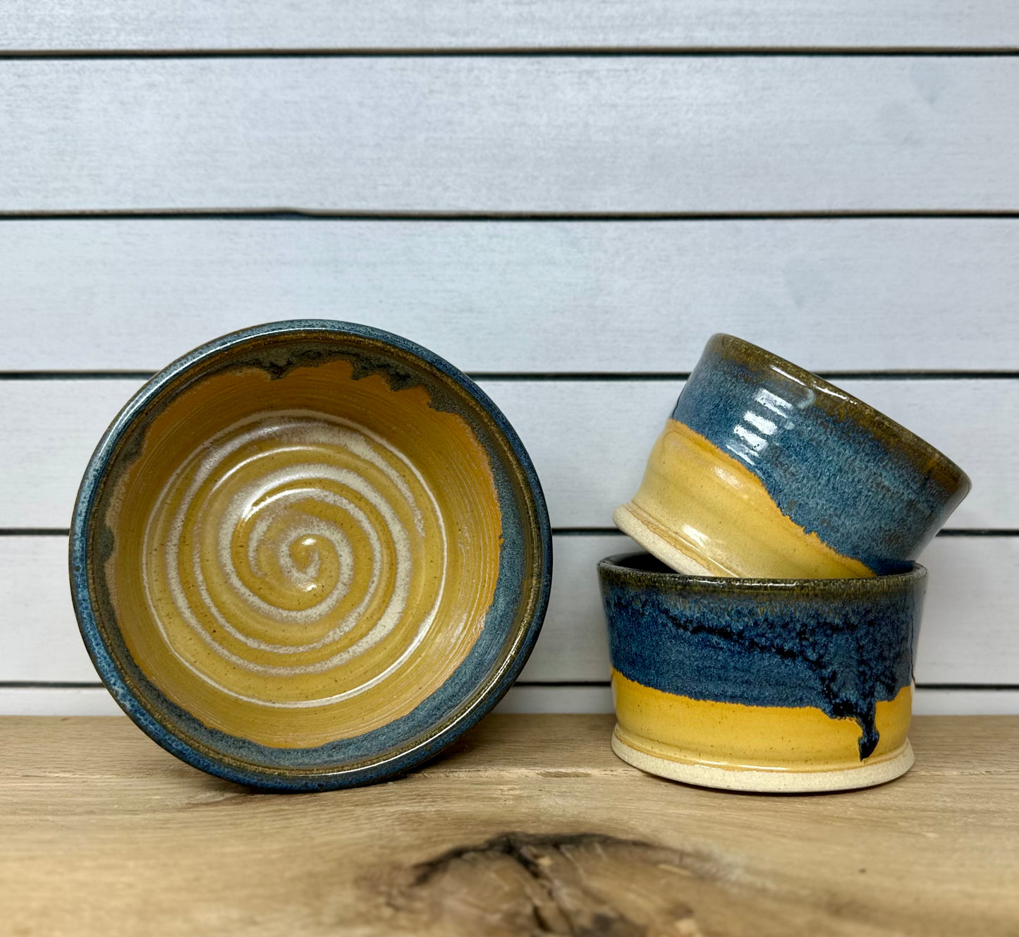 Set of 3 Bowls in Blue Surf