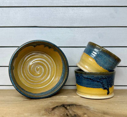 Set of 3 Bowls in Blue Surf