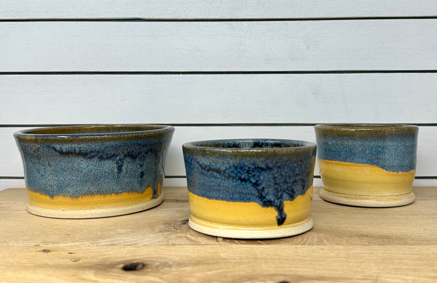 Set of 3 Bowls in Blue Surf