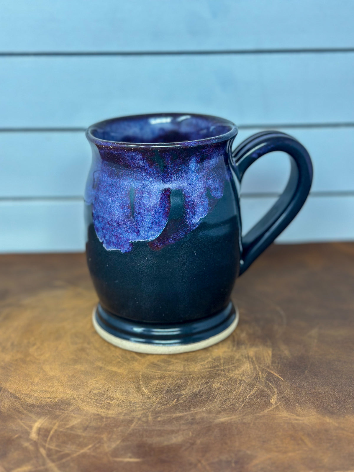 Purple and Deep Teal Pottery Mug