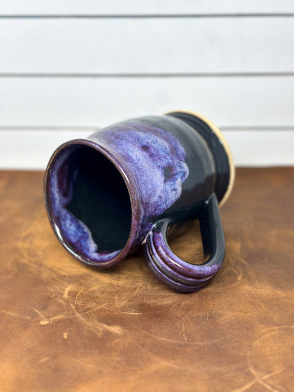 Purple and Deep Teal Pottery Mug