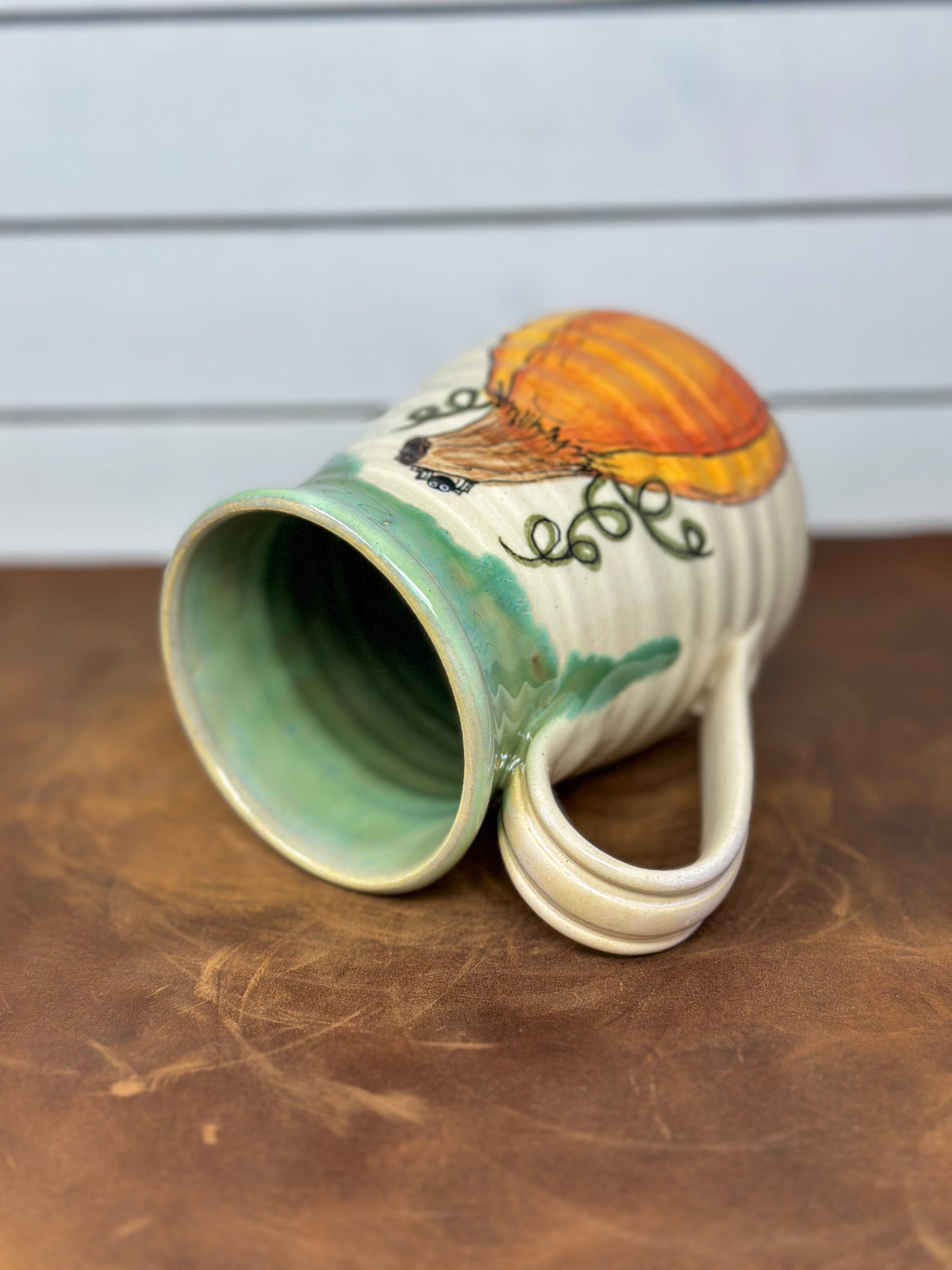 Hand-Painted Pumpkin Pottery Mug