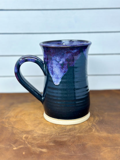 Tall Purple and Deep Teal Pottery Mug