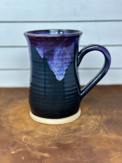 Tall Purple and Deep Teal Pottery Mug