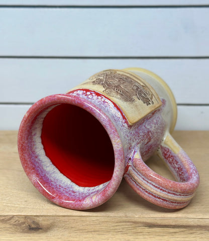 Ceramic Bigfoot on Motorcycle Logo Mug