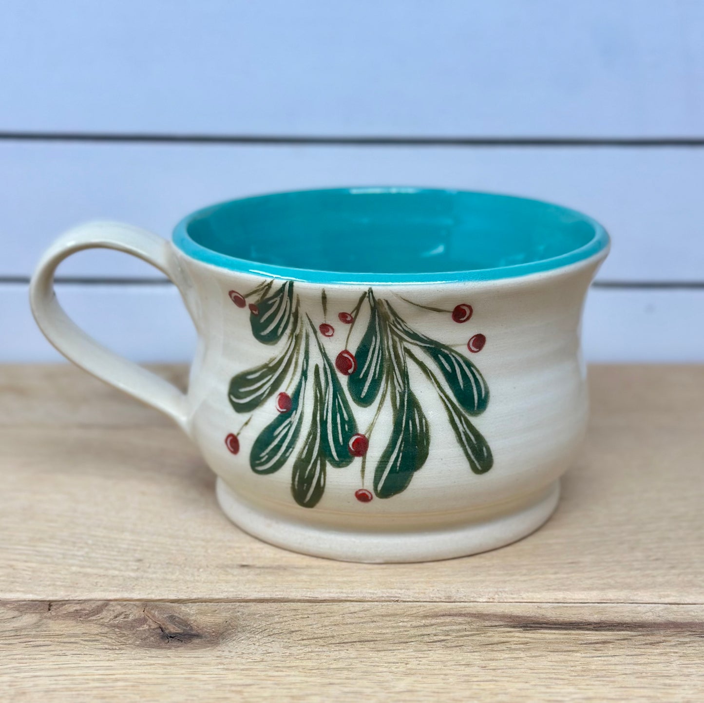 Winter Greenery Soup Mug