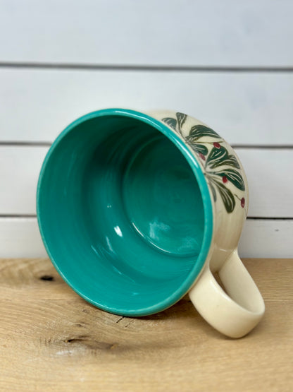 Winter Greenery Soup Mug