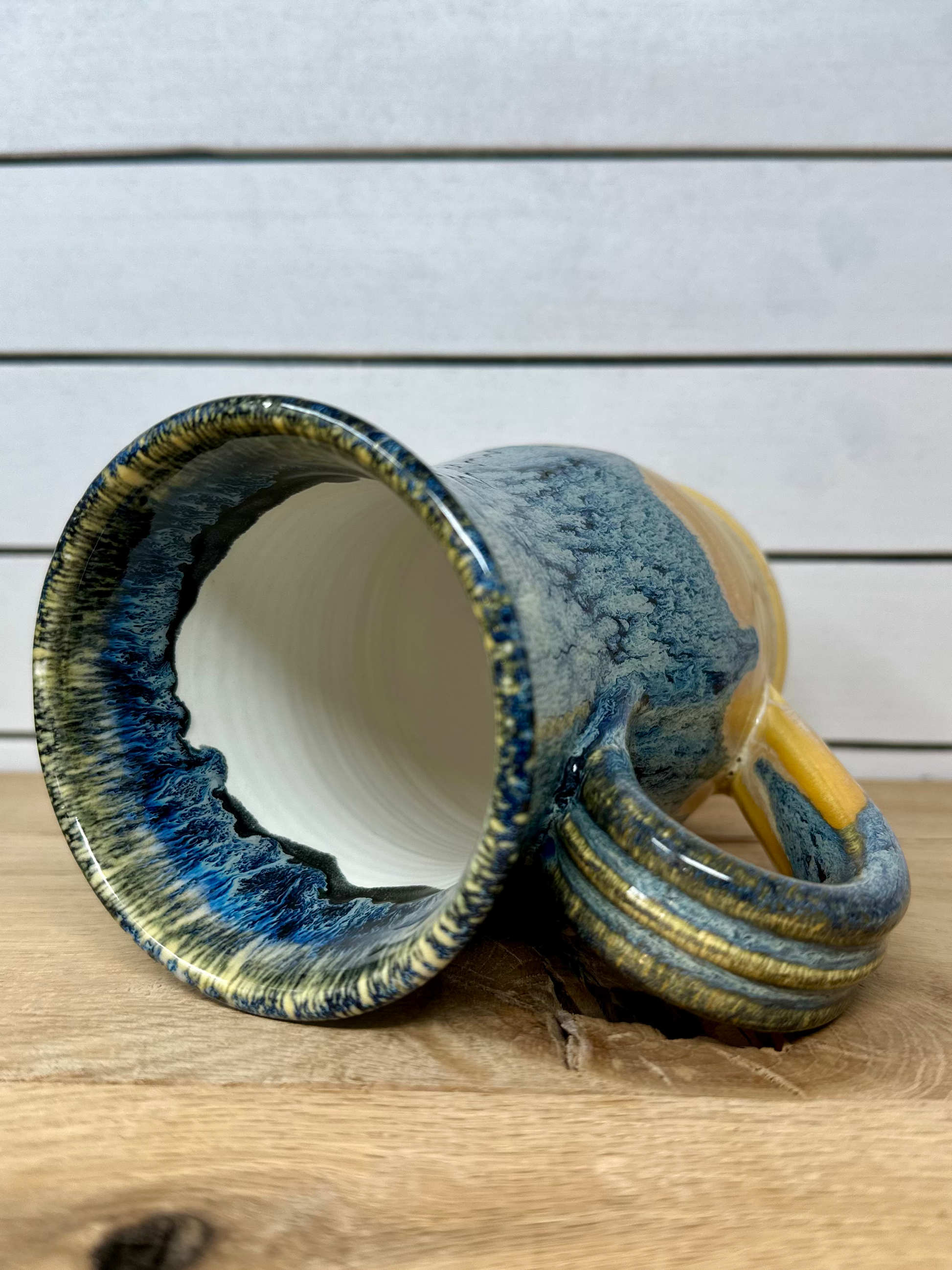 Ceramic Mug - Blue Surf with White Liner image 1