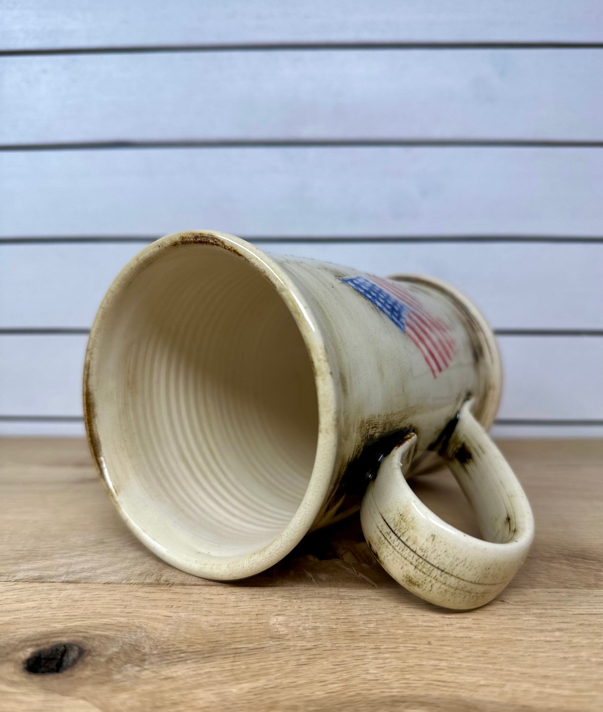 Ceramic Mug with Hand Painted Civil War Flags image 1